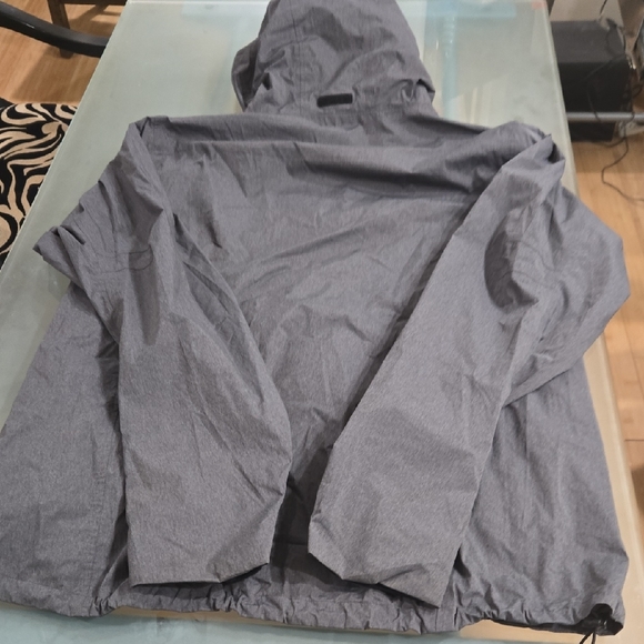 Men's Charcoal Hooded Raincoat - Picture 10 of 14